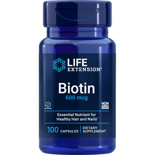 Life Extension Biotin 600 mcg - 100 Capsules - Health As It Ought to Be