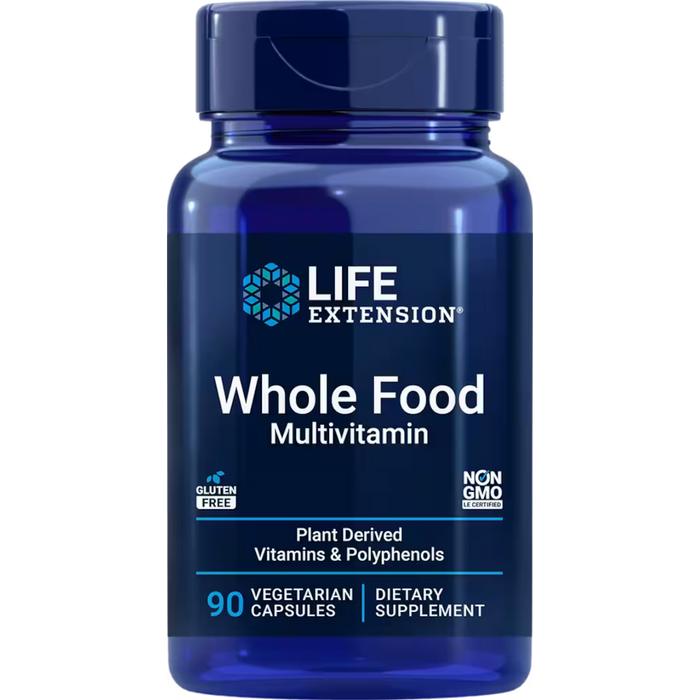 Life Extension Plant-Based Whole Food Multivitamin - 90 Vegetarian Capsules - Health As It Ought to Be