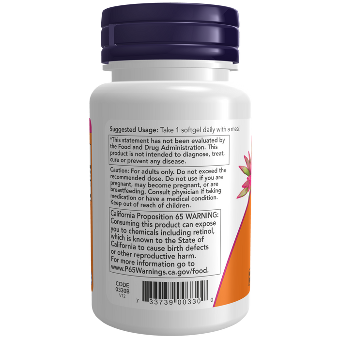 Now Foods Vitamin A 10,000 IUs - 100 Softgels - Health As It Ought to Be