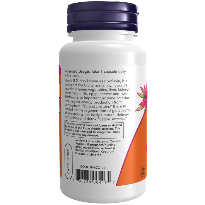 Now Foods B-2 Riboflavin 100 mg - 100 Capsules - Health As It Ought to Be