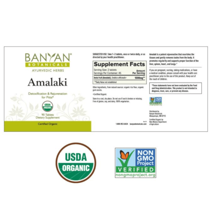 Banyan Botanicals Amalaki - 90 Tablets - Health As It Ought to Be
