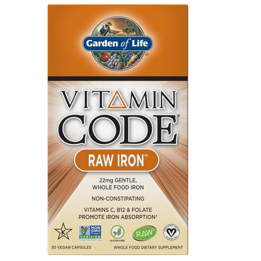 Garden of Life Vitamin Code® RAW Iron - 30 Vegan Capsules - Health As It Ought to Be