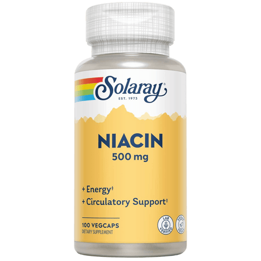 Solaray Niacin 500mg - 100  Veg Caps - Health As It Ought to Be