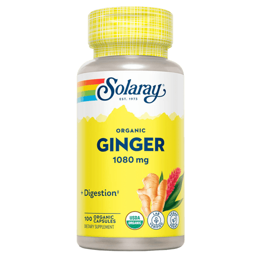 Solaray Organically Grown Ginger Root 1080mg - 100 Capsules - Health As It Ought to Be