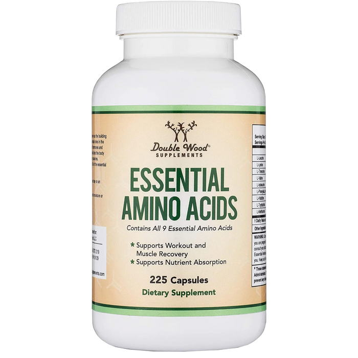 Double Wood Supplements Essential Amino Acids - 225 Capsules - Health As It Ought to Be