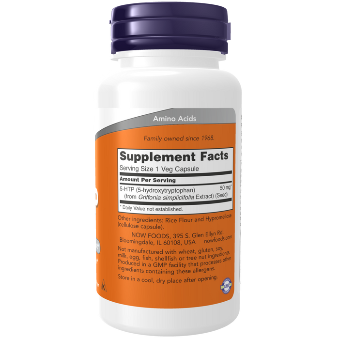 Now Foods 5-HTP 50 mg - 90 Veg Capsules - Health As It Ought to Be