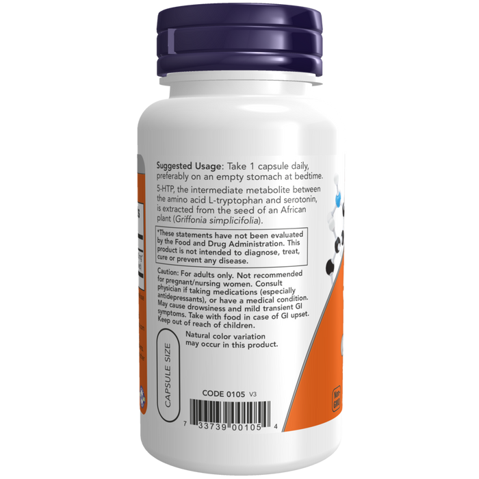 Now Foods 5-HTP 100 mg - 60 Veg Capsules - Health As It Ought to Be