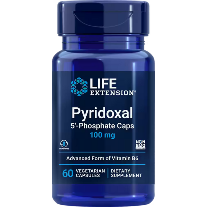 Life Extension P5P (Pyridoxal-5'-Phosphate) 100 mg - 60 Vegetarian Capsules - Health As It Ought to Be