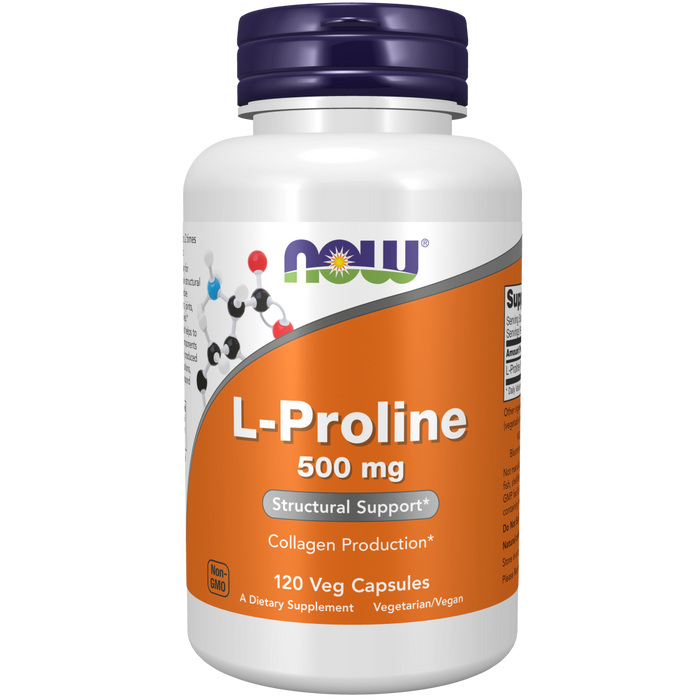 Now Foods L-Proline 500 mg - 120 Veg Capsules - Health As It Ought to Be