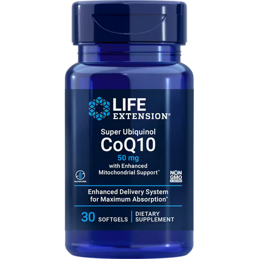 Life Extension Super Ubiquinol CoQ10 with Enhanced Mitochondrial Support™ 50 mg - 30 Softgels - Health As It Ought to Be