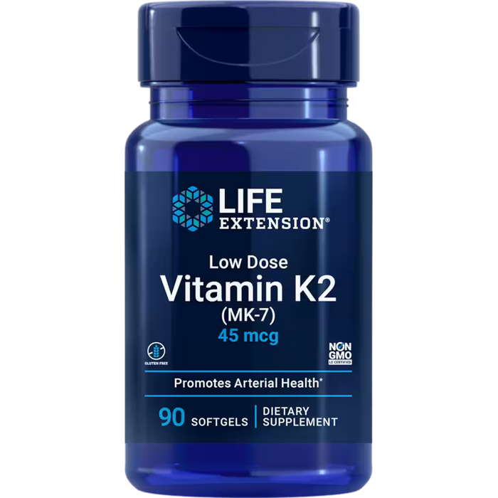 Life Extension Low-Dose K2 45 mcg - 90 Softgels - Health As It Ought to Be