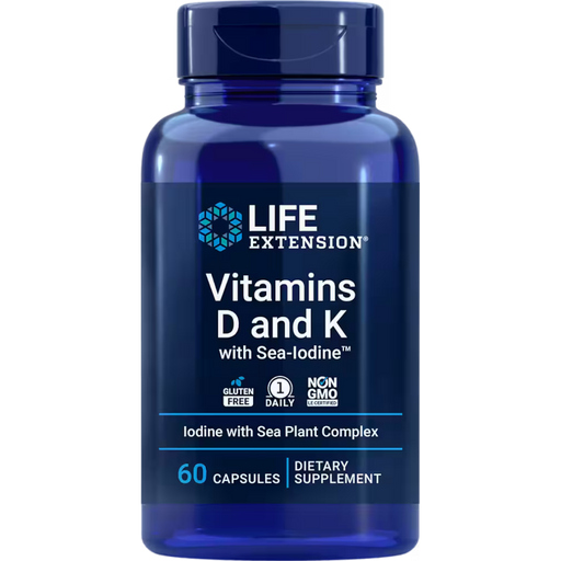 Life Extension Vitamins D and K with Sea-Iodine™ - 60 Capsules - Health As It Ought to Be