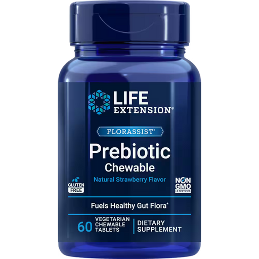 Life Extension FLORASSIST® Prebiotic Chewable Natural Strawberry Flavor - 60 Chewable Tablets - Health As It Ought to Be
