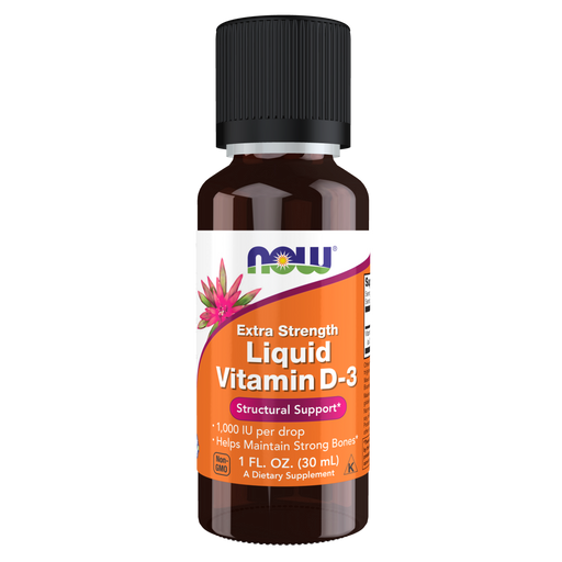 Now Foods Liquid Vitamin D-3 Extra Strength 1000 IUs per drop - 30 ml - Health As It Ought to Be