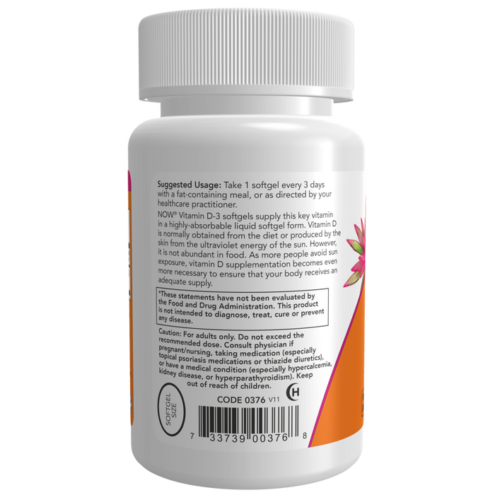 Now Foods Vitamin D-3 10,000 IU - 120 Softgels - Health As It Ought to Be