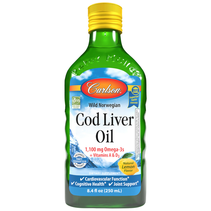 Carlson Cod Liver Oil Lemon - 8.4 fl oz.