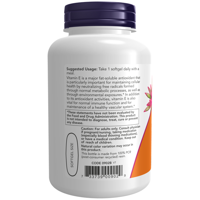 Now Foods E-1000 with Mixed Tocopherols - 100 Softgels - Health As It Ought to Be