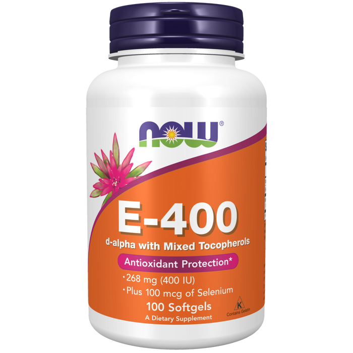 Now Foods E-400 d-alpha with Mixed Tocopherols - 100 Softgels - Health As It Ought to Be