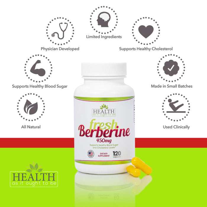 HAIOTB Berberine 450 mg - 120 Capsules - Health As It Ought to Be