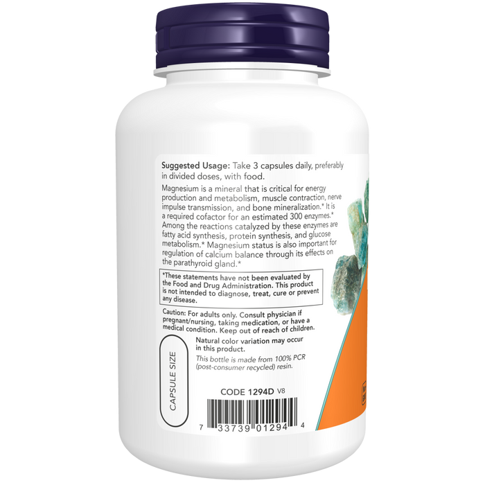Now Foods Magnesium Citrate - 120 Capsules - Health As It Ought to Be