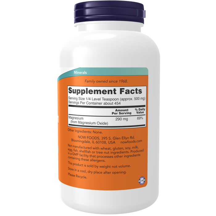 Now Foods Magnesium Oxide Pure Powder 400 mg - 8 oz. - Health As It Ought to Be