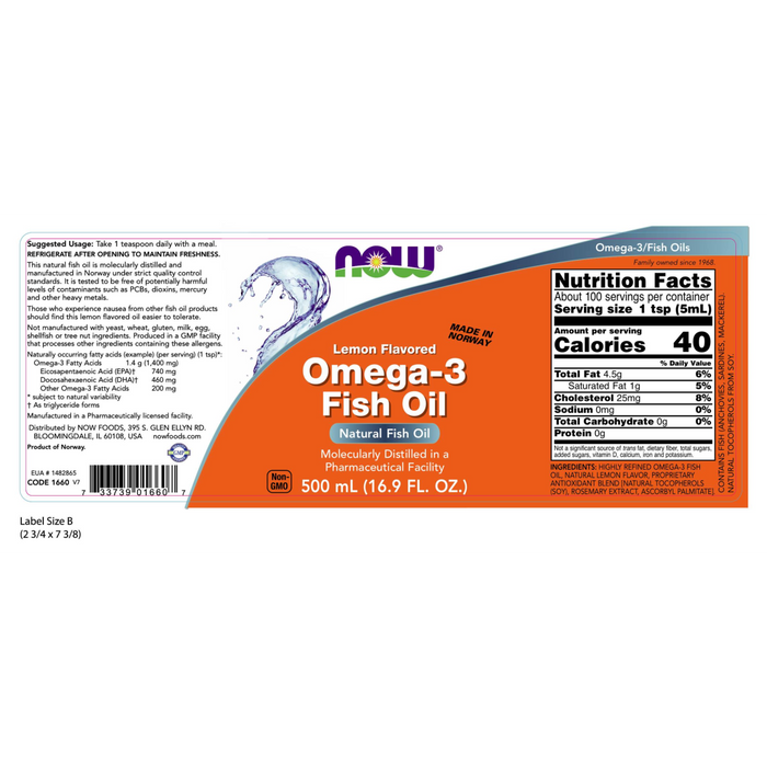 Now Foods Omega-3 Fish Oil Liquid - 16.9 fl. oz (500 ml)