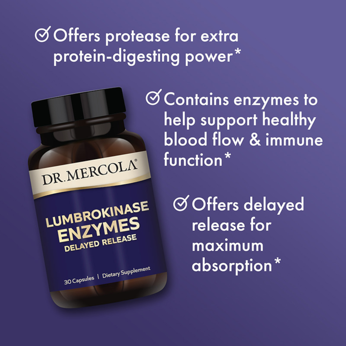 Dr. Mercola Lumbrokinase Enzymes Delayed Release - 30 Capsules