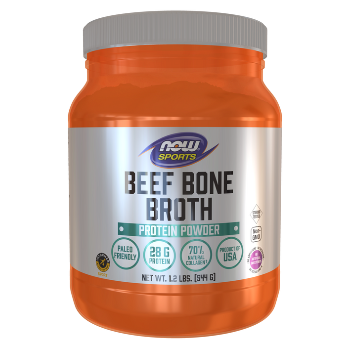 Now Foods Beef Bone Broth Powder - 1.2 lbs - Health As It Ought to Be