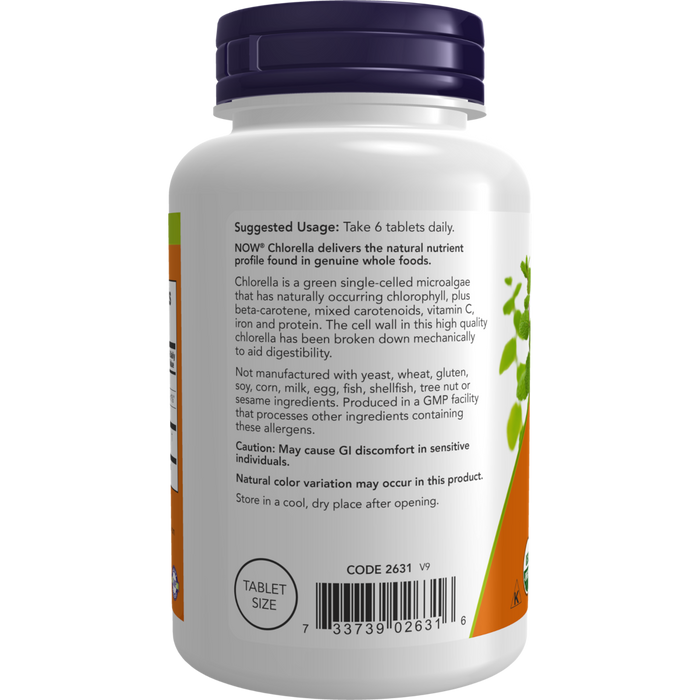 Now Foods Chlorella Organic 500 mg - 200 Tablets - Health As It Ought to Be
