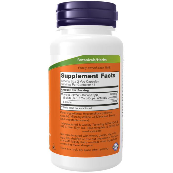 Now Foods Dopa Mucuna - 90 Veg Capsules - Health As It Ought to Be