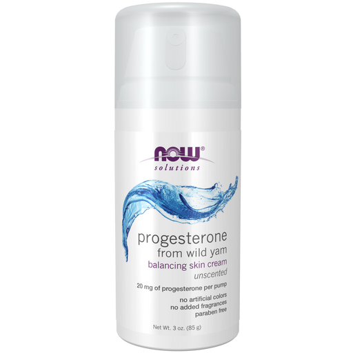 Now Foods Progesterone Cream (Unscented) 20 mg - 3 oz. - Health As It Ought to Be