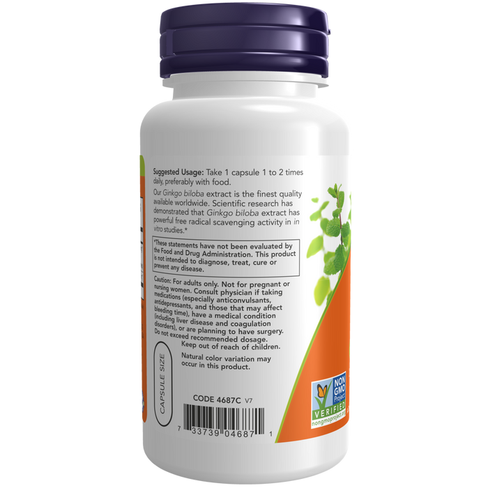 Now Foods Gingko Biloba 60 mg - 120 Capsules