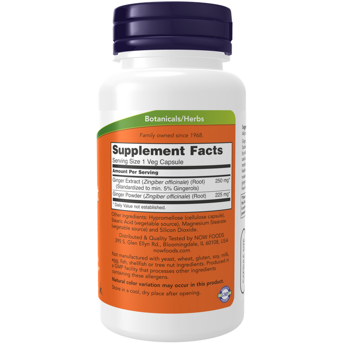 Now Foods Ginger Root Extract 250 mg - 90 Veg Capsules - Health As It Ought to Be