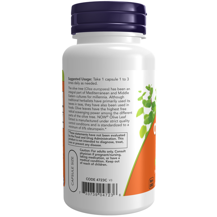 Now Foods Olive Leaf Extract 500 mg - 60 Veg Capsules - Health As It Ought to Be