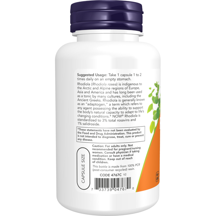 Now Foods Rhodiola 500 mg - 120 Veg Capsules - Health As It Ought to Be