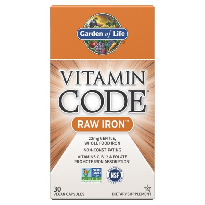 Garden of Life Vitamin Code® RAW Iron - 30 Vegan Capsules