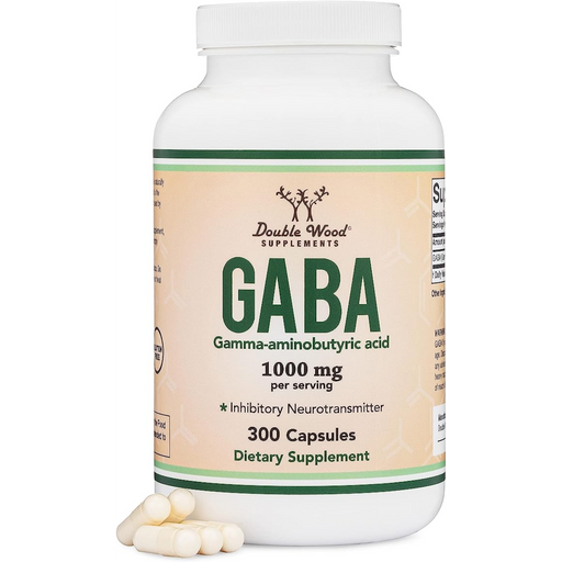 Double Wood Supplements GABA 1000 mg - 300 Capsules - Health As It Ought to Be