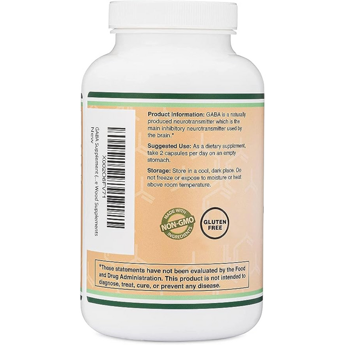 Double Wood Supplements GABA 1000 mg - 300 Capsules - Health As It Ought to Be