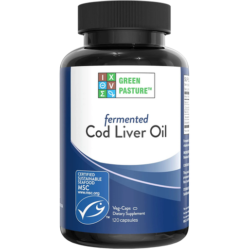 Green Pasture Fermented Cod Liver Oil Plain - 120 Capsules - Health As It Ought to Be
