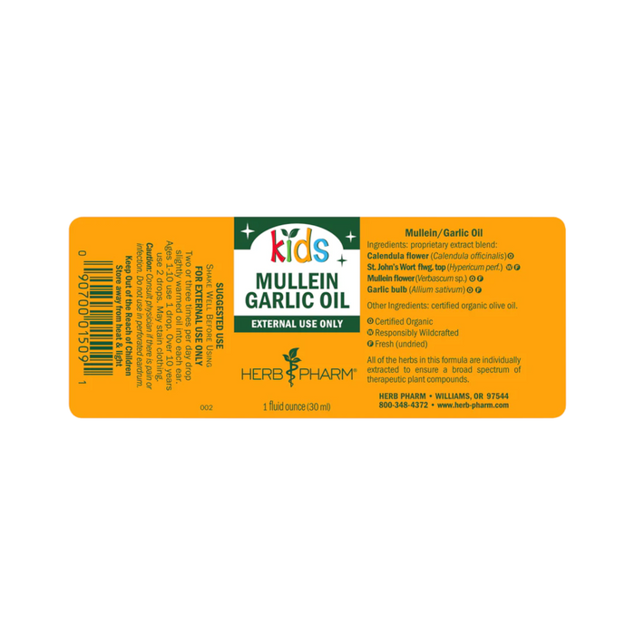 Herb Pharm Kids Mullein Garlic Oil - 1 fl oz. - Health As It Ought to Be