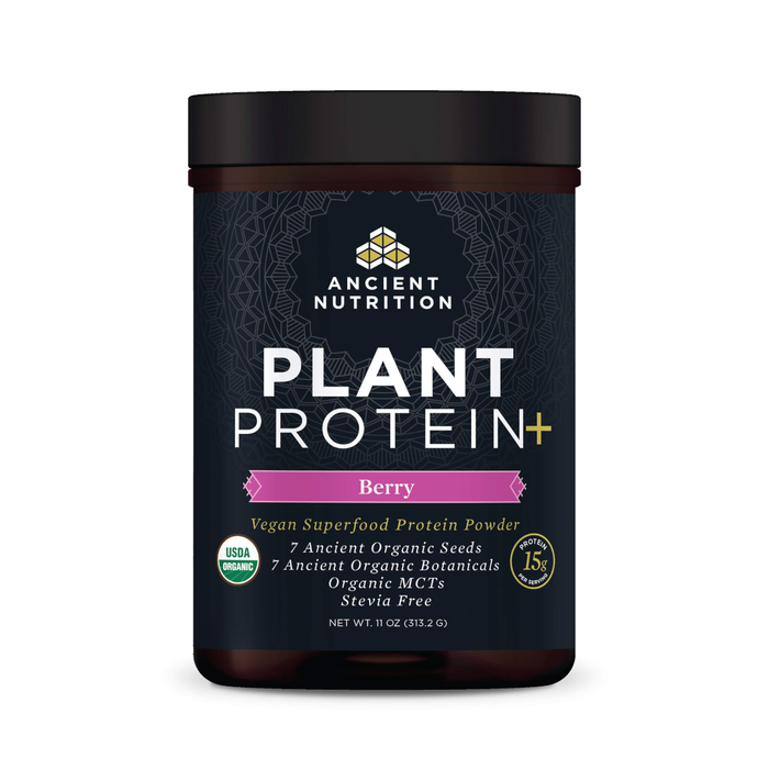 Ancient Nutrition Plant Protein + Powder, Berry - 12 Servings - Health As It Ought to Be