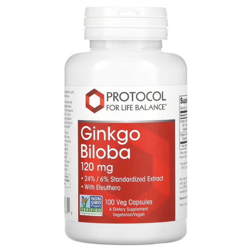 Protocol for Life Balance Ginkgo Biloba 120 mg - 100 Veg Capsules - Health As It Ought to Be