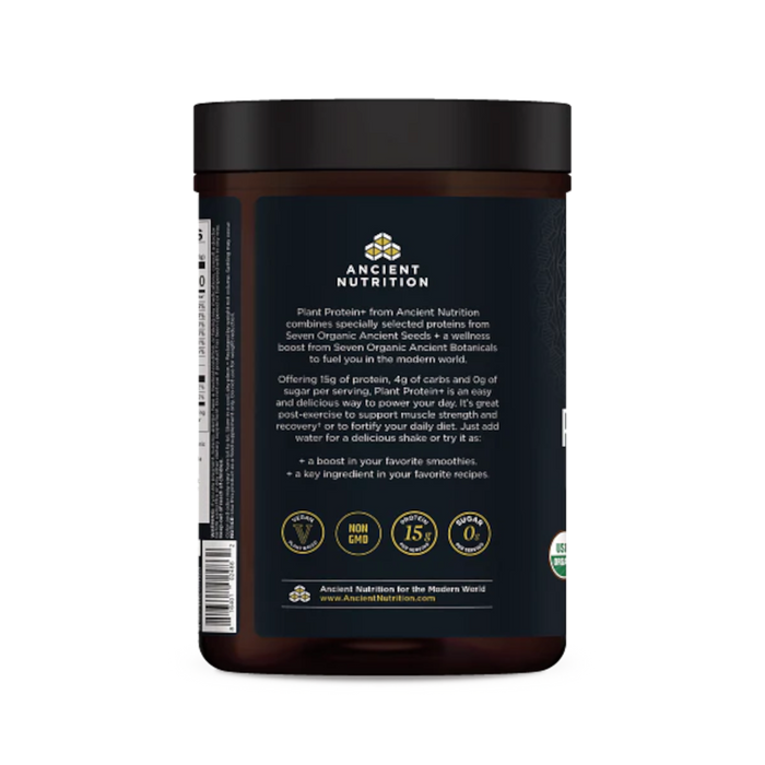 Ancient Nutrition Plant Protein+ Powder, Vanilla 12 Servings - Health As It Ought to Be