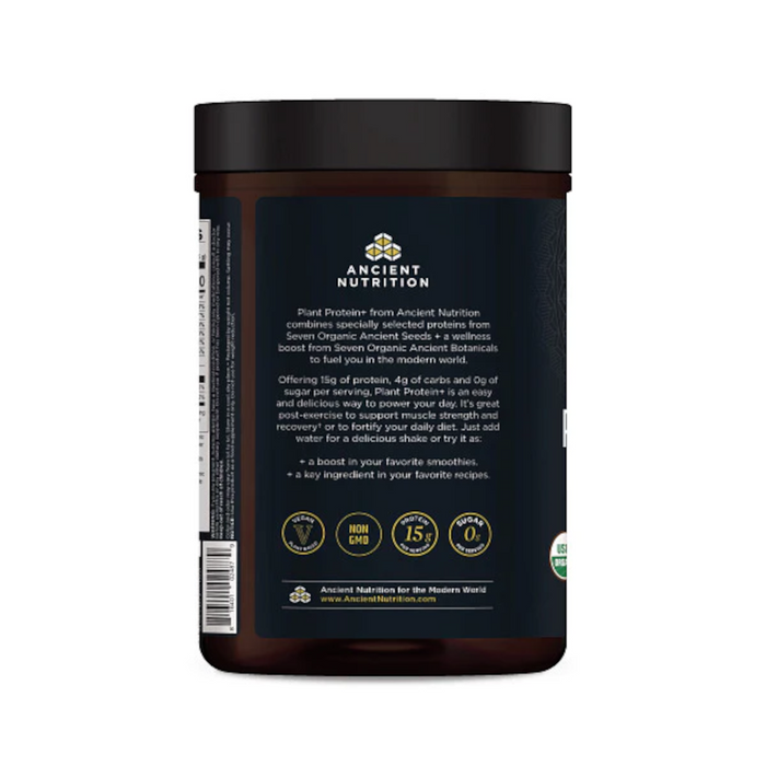 Ancient Nutrition Plant Protein+ Powder, Chocolate - 12 Servings - Health As It Ought to Be