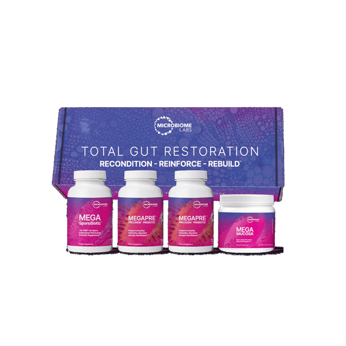 Microbiome Labs Total Gut Restoration Kit 3 (MP Caps, MM Powder) - Health As It Ought to Be