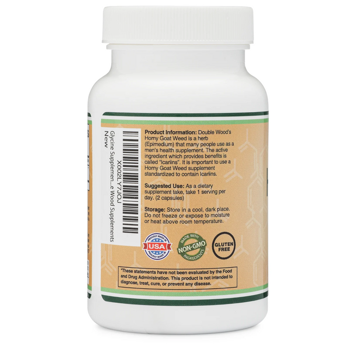 Double Wood Supplements Horny Goat Weed 1000 mg- 90 Capsules - Health As It Ought to Be
