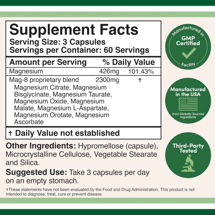 Double Wood Supplements MAG-8 Magnesium Complex - 180 Capsules