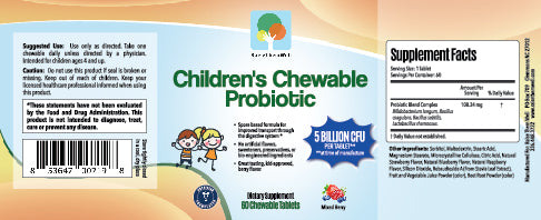 Raise Them Well Children's Chewable Probiotic: Support Immune and Digestive Health Naturally 60 Chewable Tablets