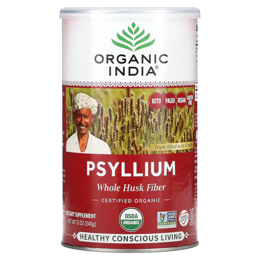 Organic India Organic Whole Husk Psyllium Powder - 12 oz. - Health As It Ought to Be