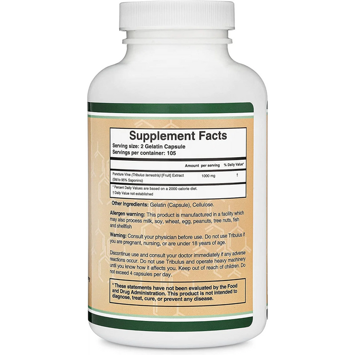 Double Wood Supplements Tribulus Extract 1000mg - 210 Capsules - Health As It Ought to Be